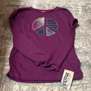 MUDD kids (girls) blue and purple striped long sleeve